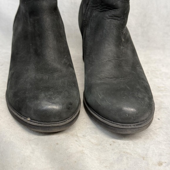 Rockport Boots Womens Size 10 Black Leather Ankle Zip Block Heel CG4150 - Picture 5 of 12